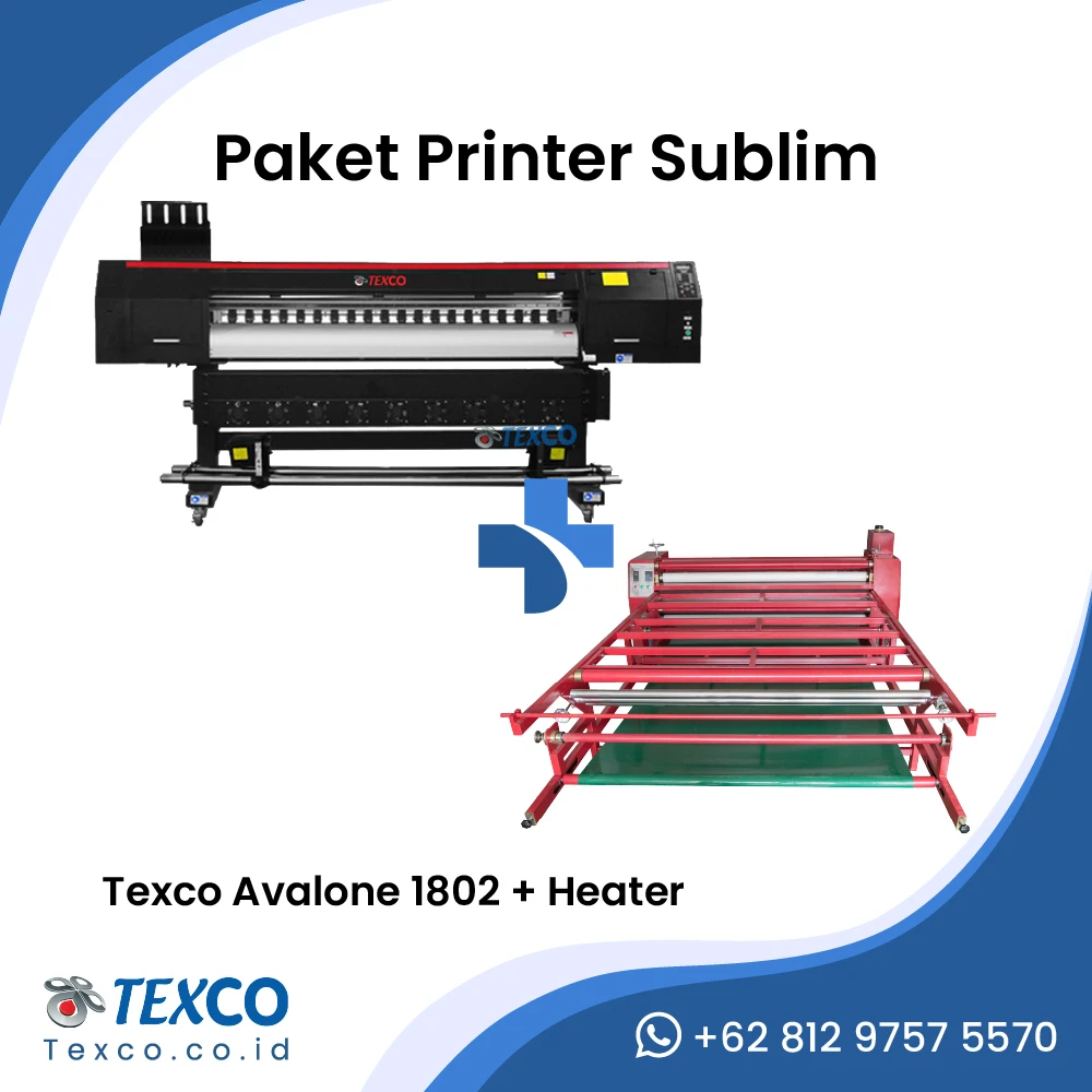 Paket Printer Sublim Texco Avalone 1802 + Heater