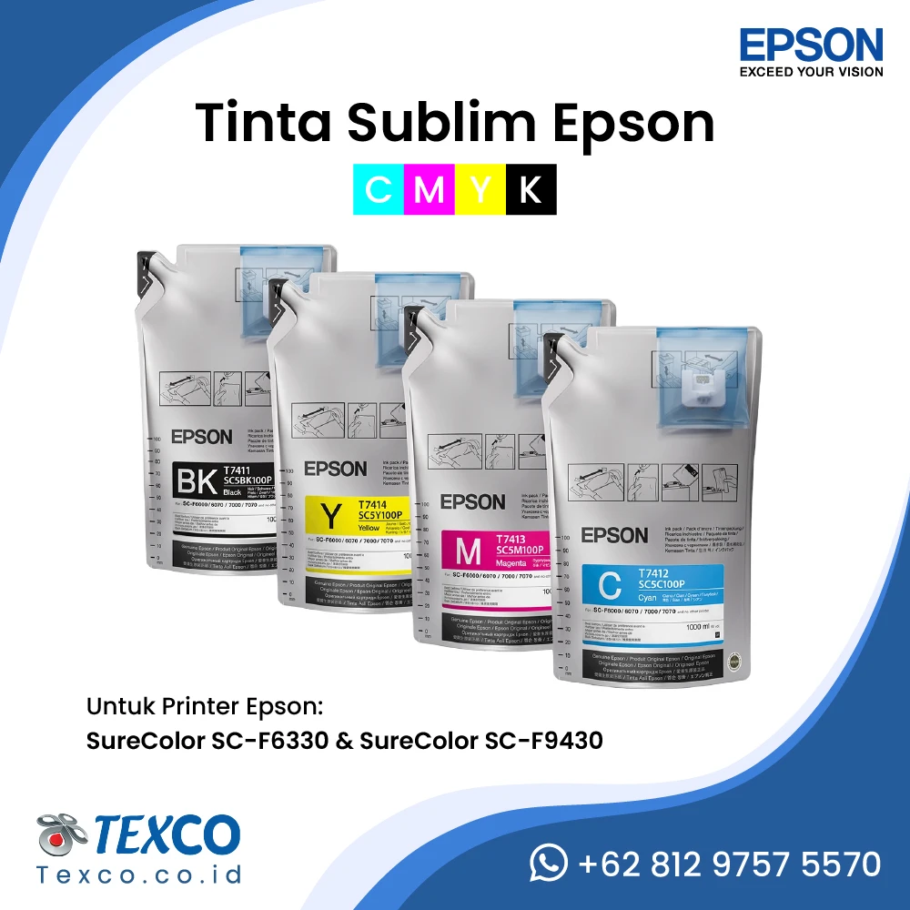 Tinta Sublim Printer Epson F6330 & F9430 (CMYK)