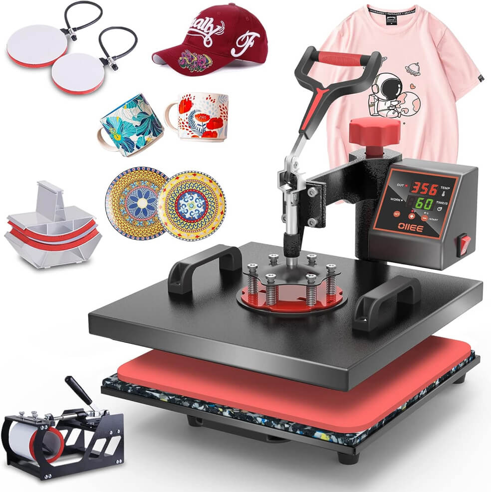 Mesin heat press sablon jenis all-in-one yang mampu mencetak berbagai produk mulai dari kaos hingga piring.