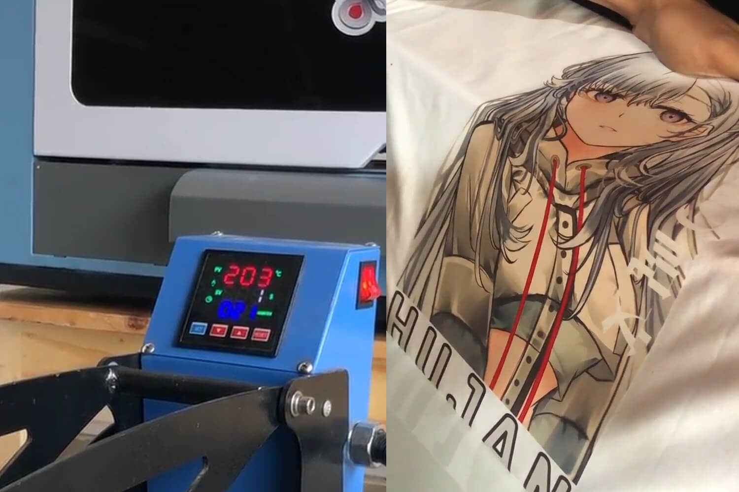 Ilustrasi pengaturan temperatur pada mesin heat press dan dampaknya terhadap kualitas cetakan