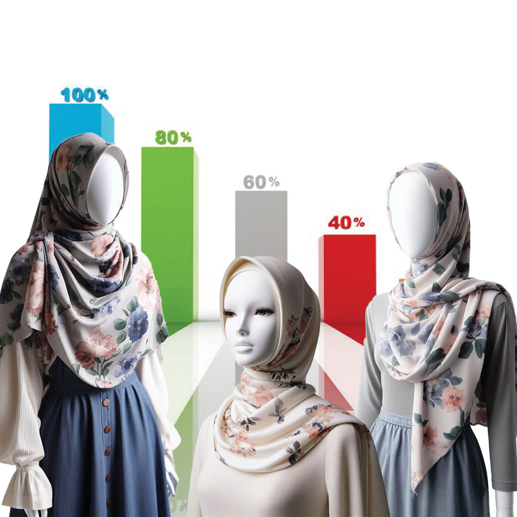 Grafik pertumbuhan populasi Muslimah Indonesia.