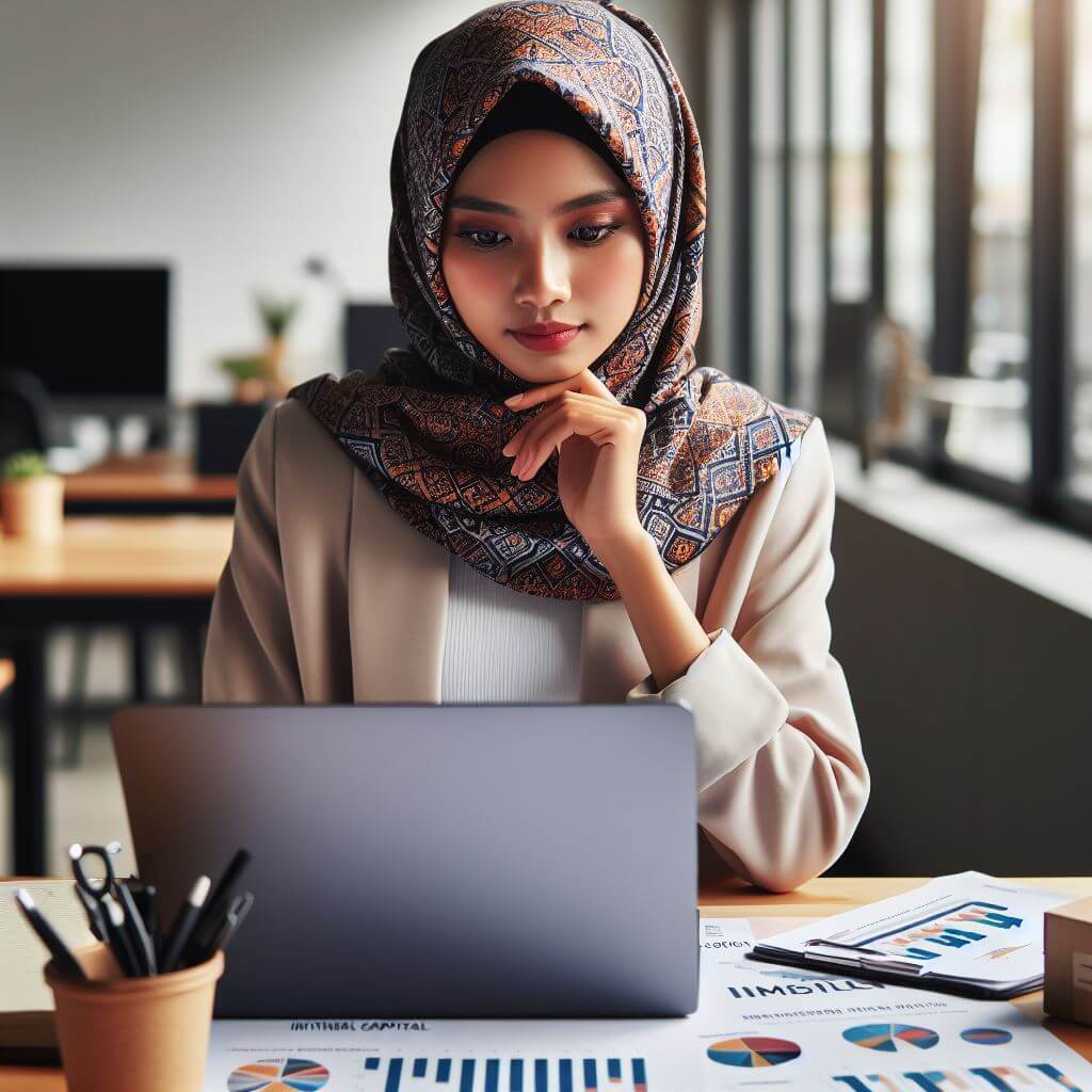 Pengusaha wanita merencanakan strategi awal bisnis hijab online