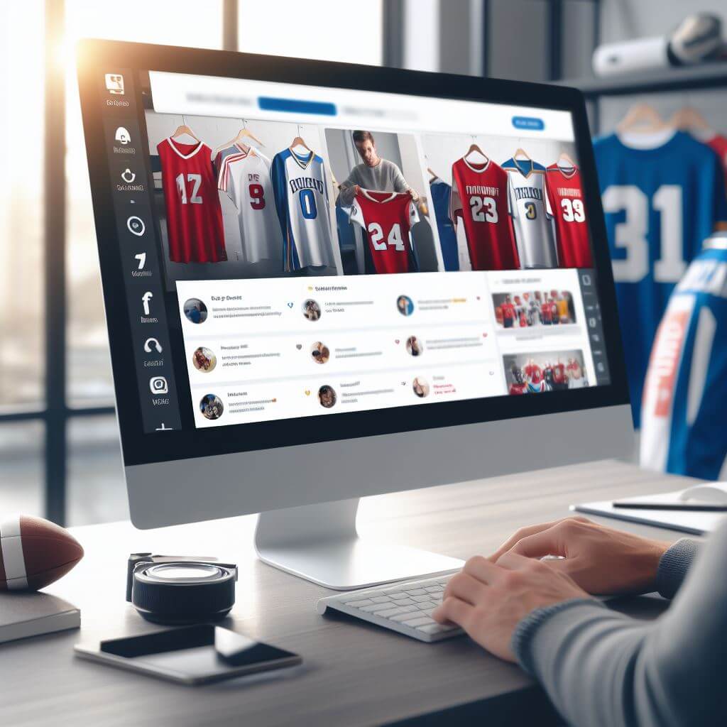 Memasarkan jersey custom melalui interaksi media sosial.