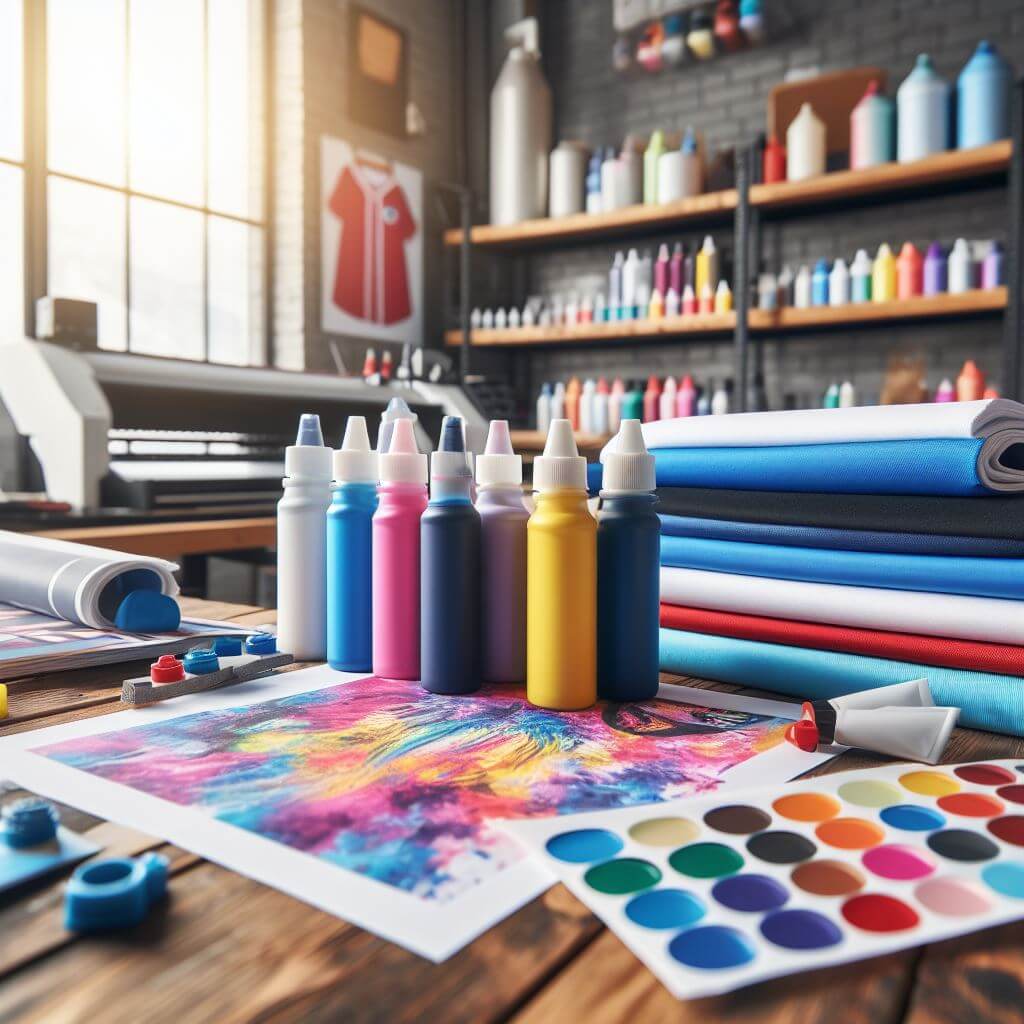 Tinta sublimasi dan kain jersey untuk bisnis percetakan.