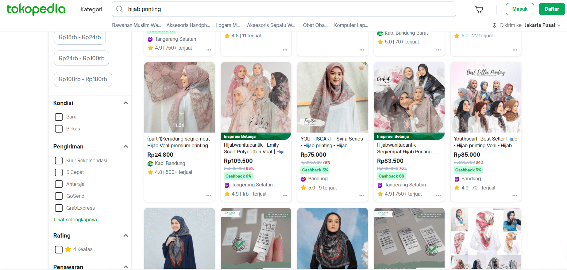 Pengusaha hijab menentukan platform penjualan dan strategi digital marketing.
