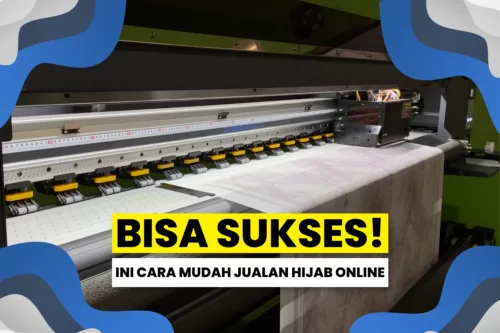 Mesin printer sublim sedang mencetak pattern design di kerta transfer paper yang nantinya akan di press ke kain hijab.