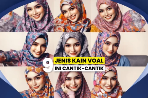 Galeri hijab voal dengan berbagai corak, menonjolkan kualitas cetak dan kelembutan kain.