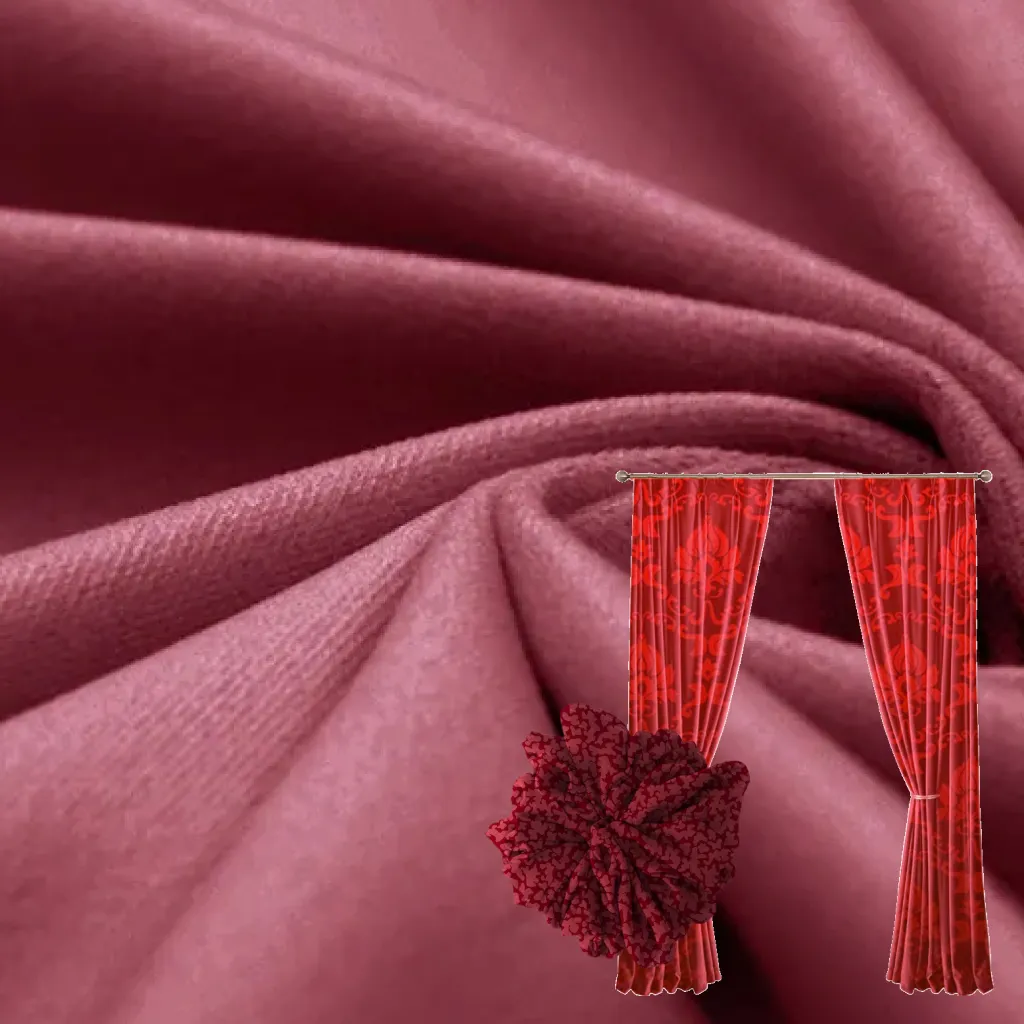 Close-up dari kain polyester velvet mewah untuk pencetakan sublimasi.
