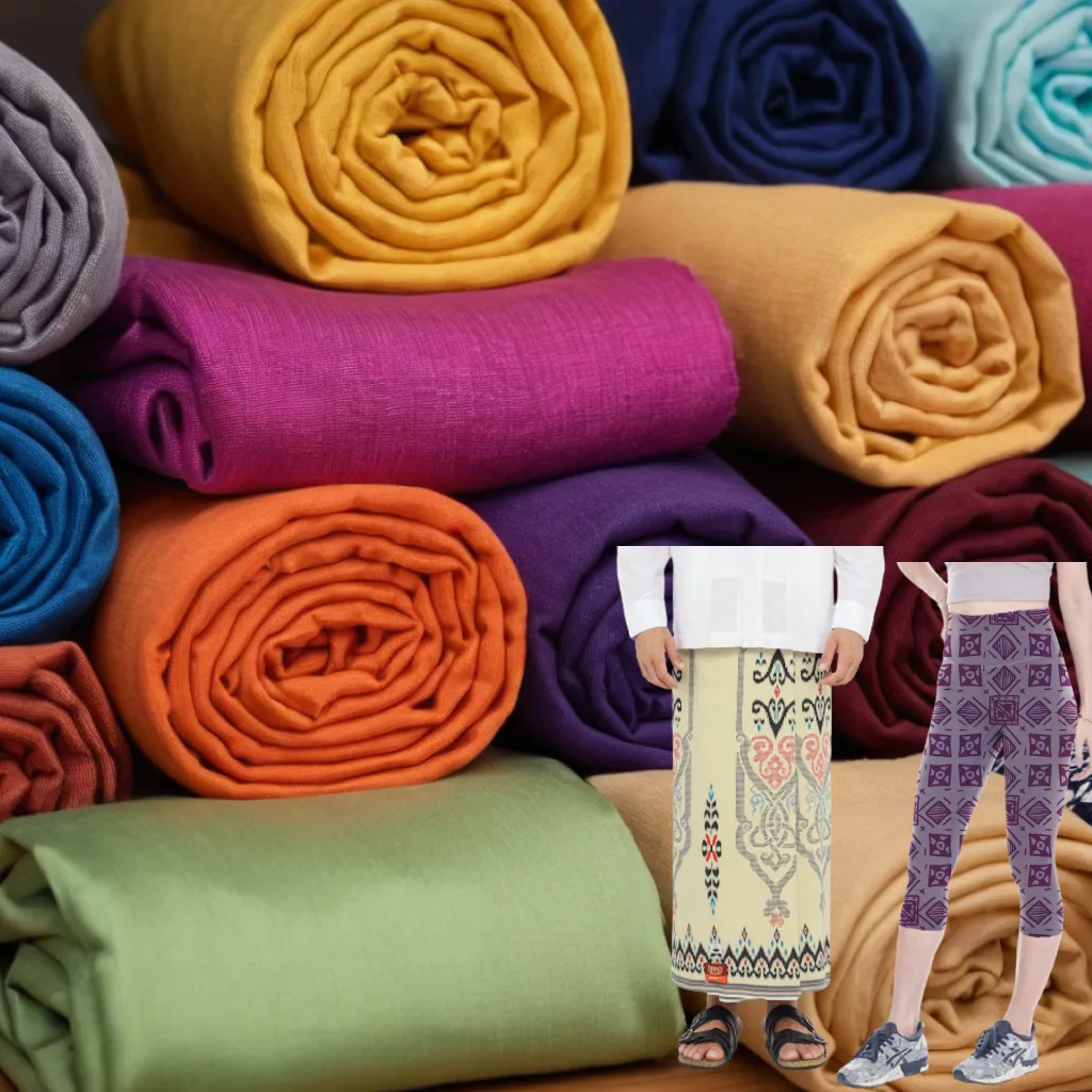 Produk berwarna cerah dari kain campuran nyaman