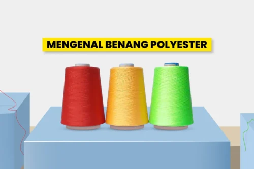 Ilustrasi benang polyester.