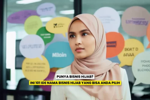 Wanita berhijab memikirkan ide nama bisnis hijab yang kreatif dan menarik.