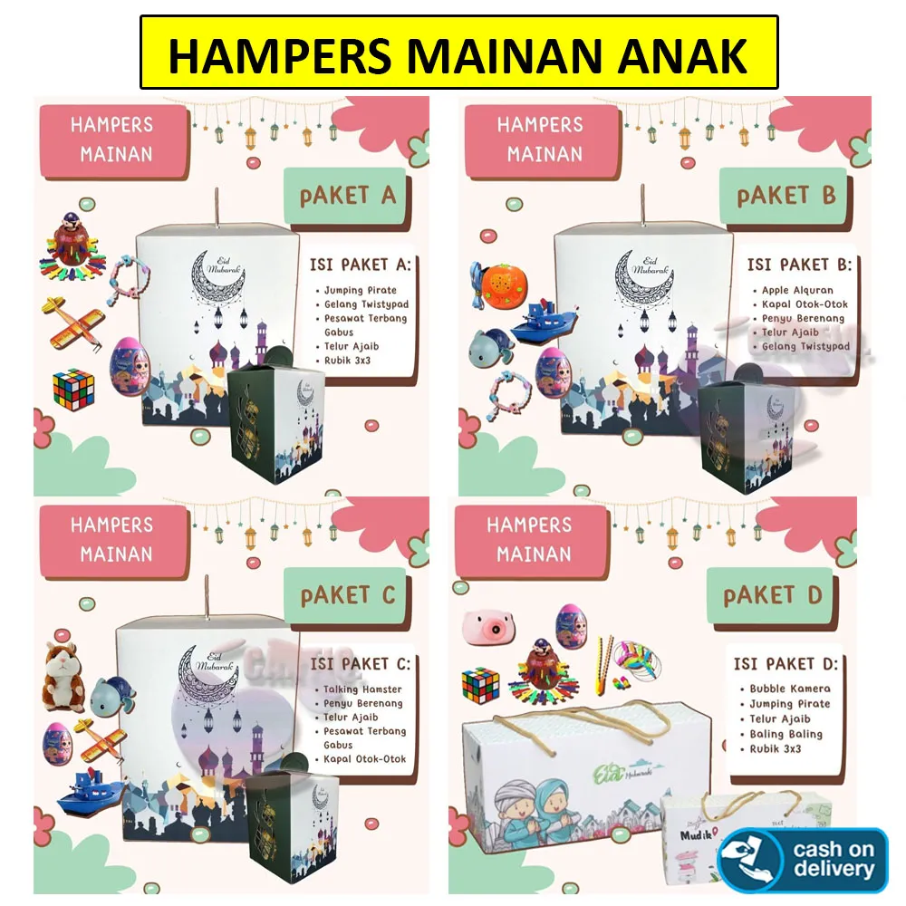 Hampers mainan anak untuk lebaran, kombinasi hiburan dan edukasi.