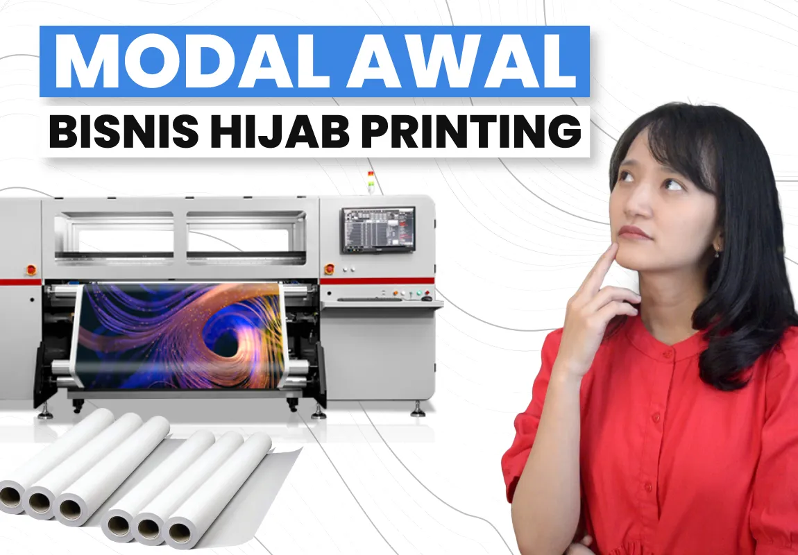 Ilustrasi perincian modal awal untuk bisnis hijab printing termasuk biaya produksi dan operasional.