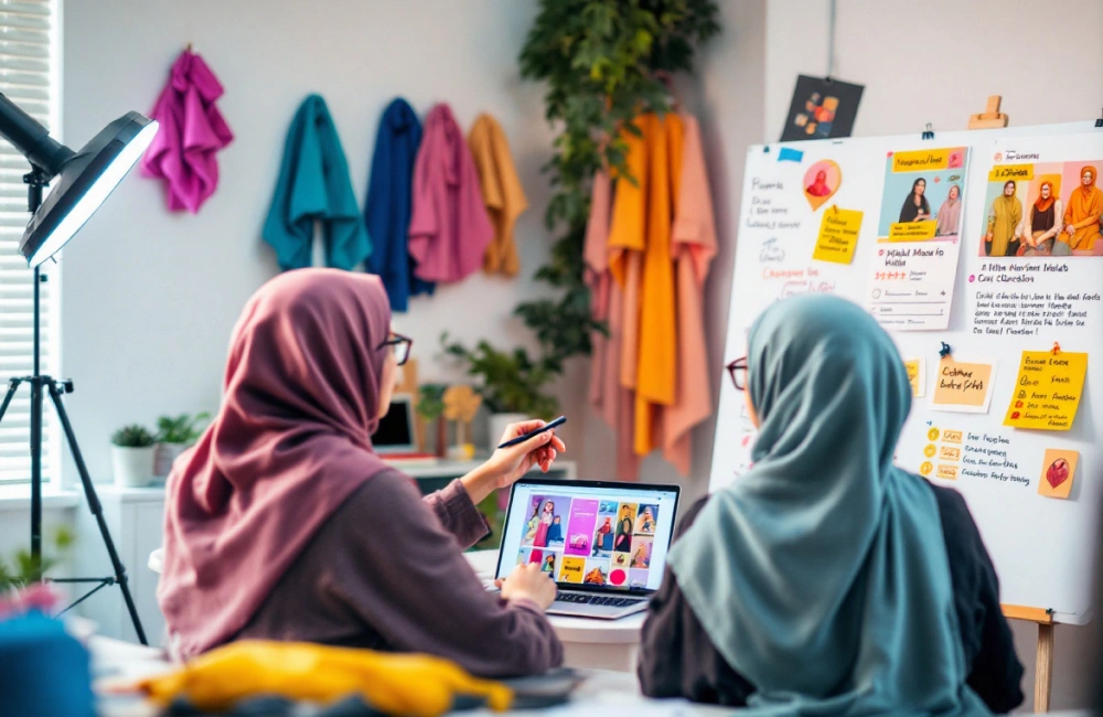 Seorang pebisnis sedang melakukan pemasaran secara online.