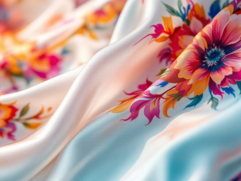 Lustrous satin material.