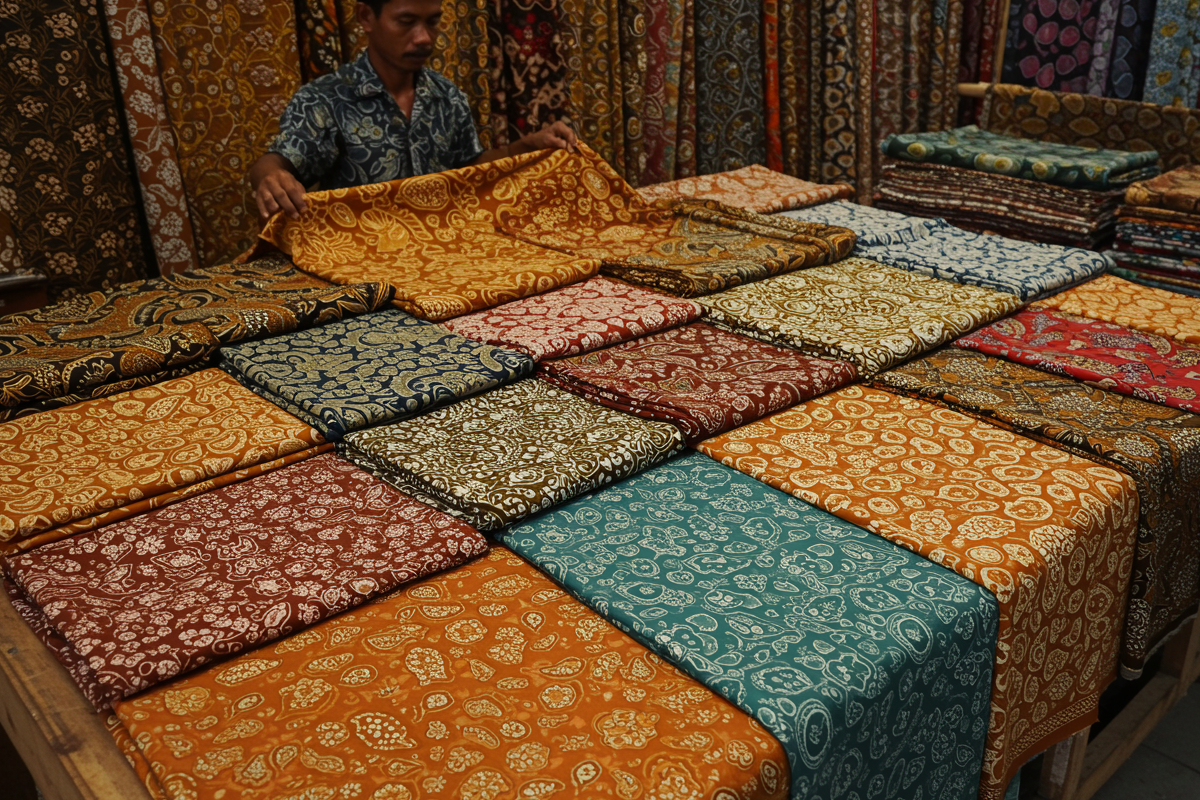 Berbagai motif dari batik printing.
