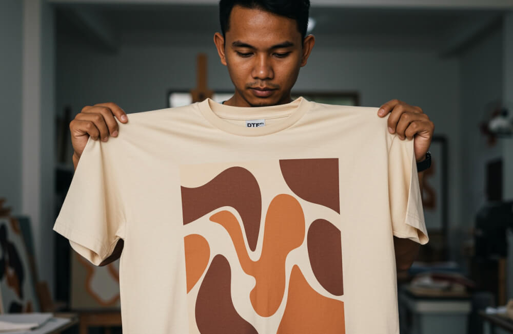 Desain kaos ilustrasi abstrak.