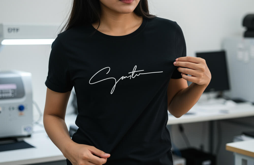 Desain kaos dengan Handwritten Signature.