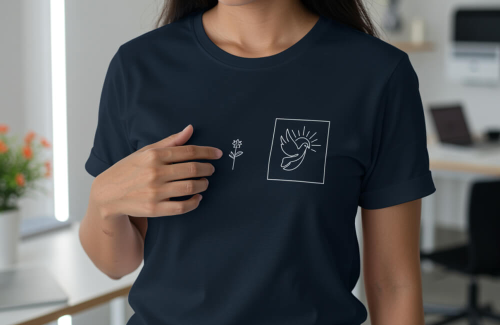 Desain kaos dengan simbol.